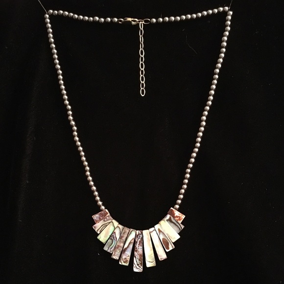 Abalone Shell Statement Necklace - Picture 2 of 4